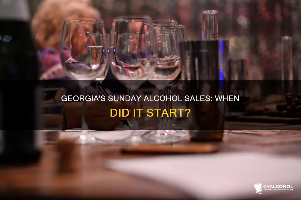 what year did georgia start alcohol sales on sunday