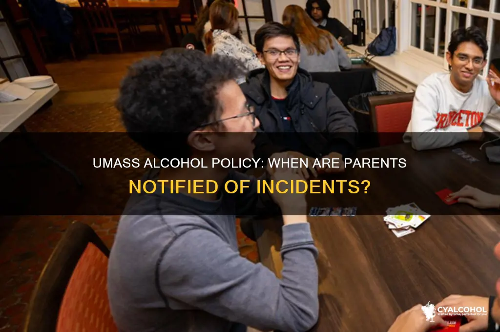 when are parents notified umass alcohol