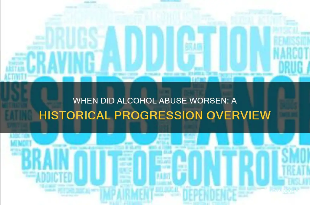 when did alcohol abuse progress more