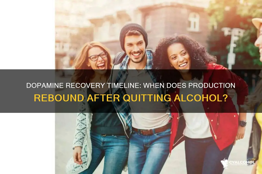 when dies dopamine priduction reciver after alcohol cessation
