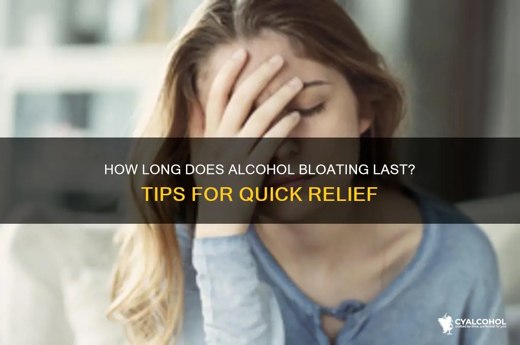 when does alcohol bloating go away