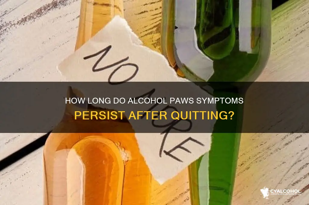 when does paws from alcohol last