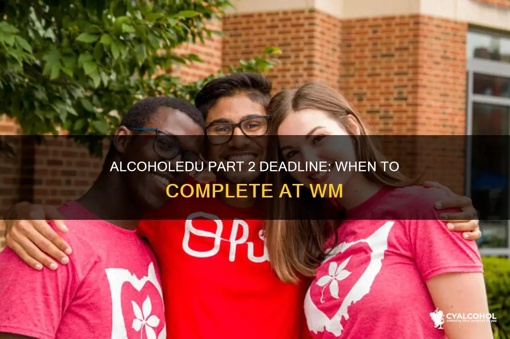 when is alcohol edu part 2 due wm