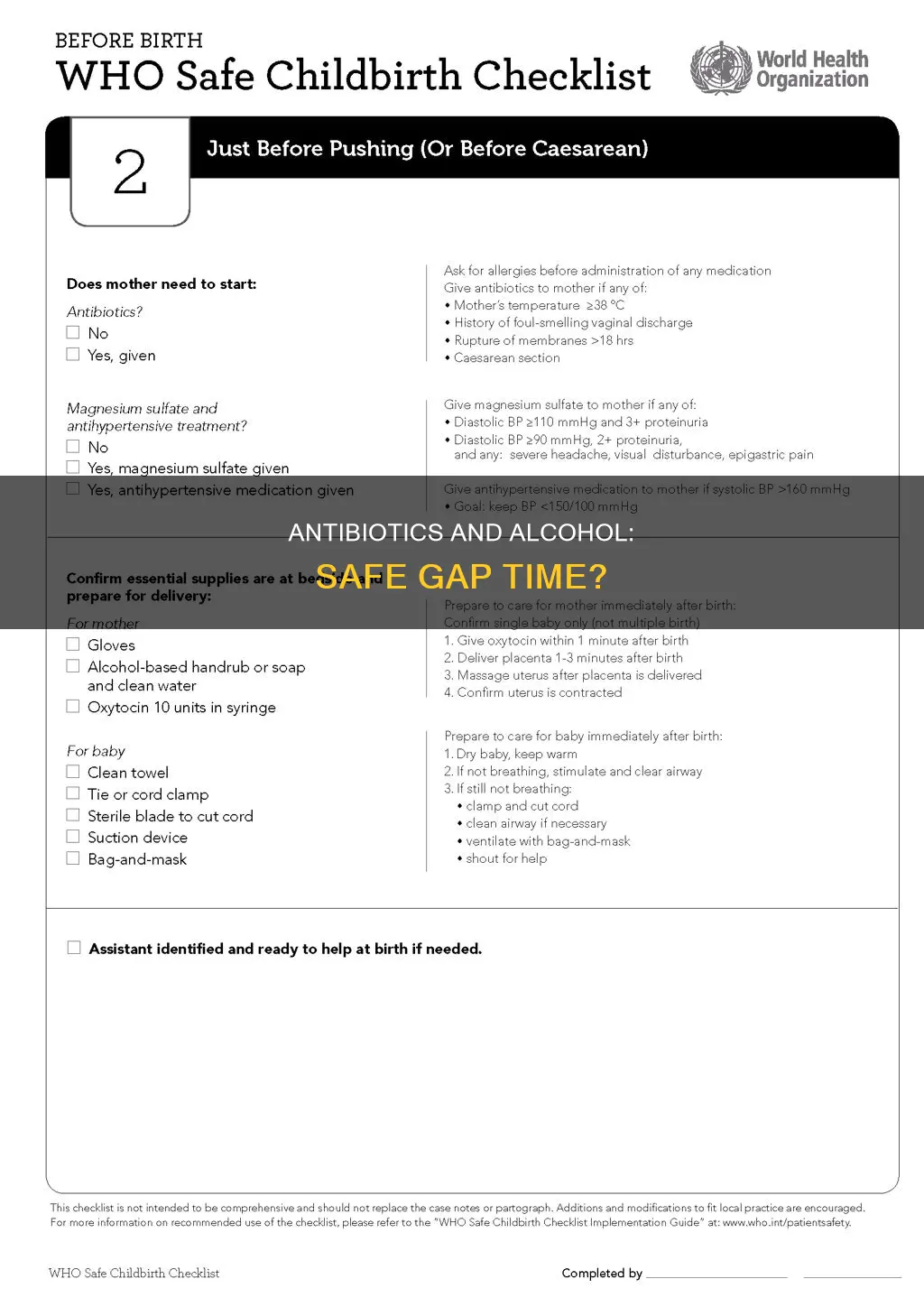 when is it safe to have alcohol after antibiotics