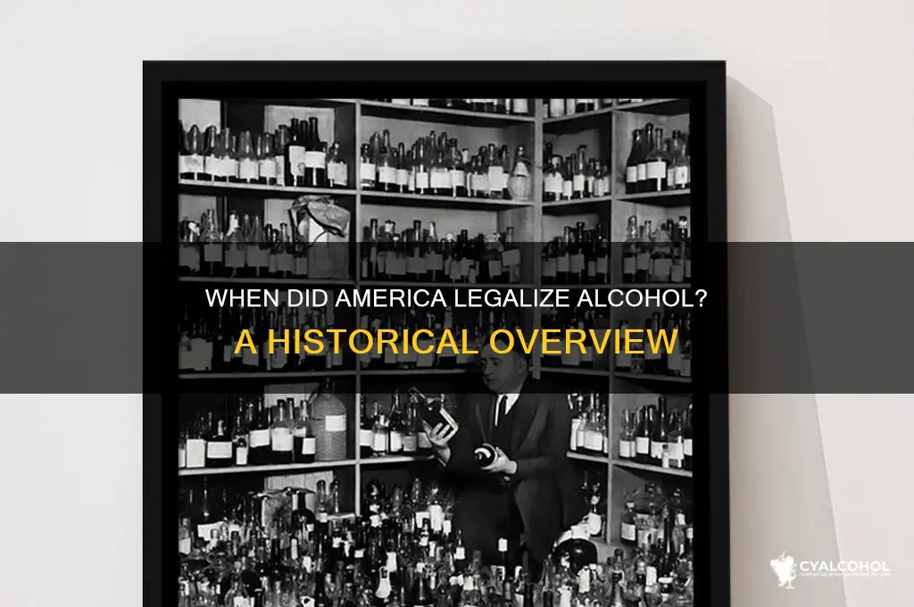 when was alcohol allowed in america