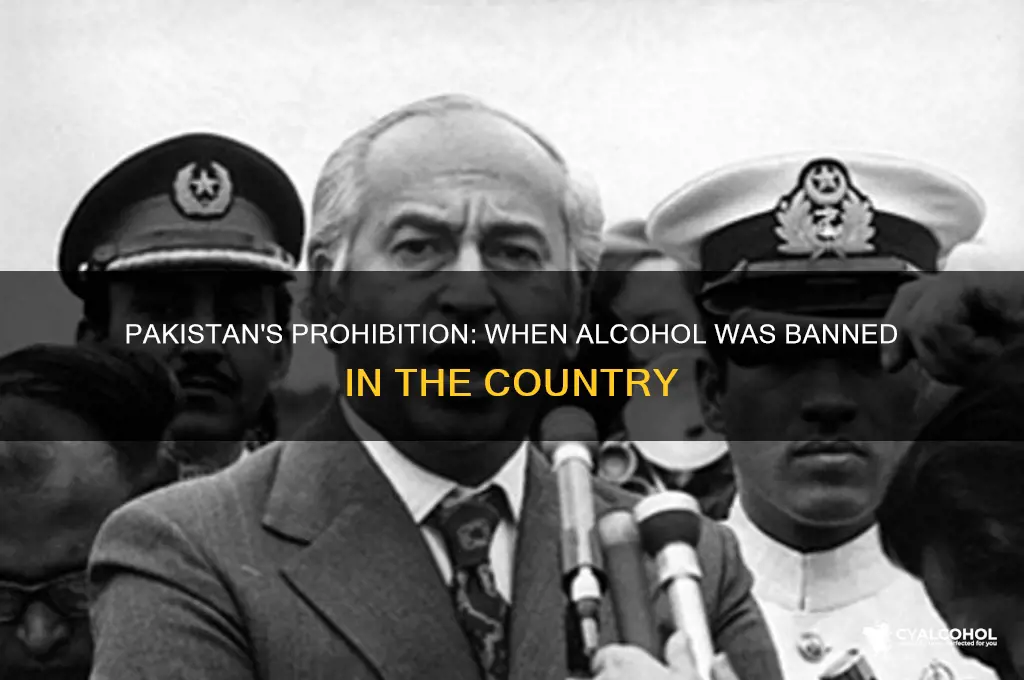 when was alcohol banned in pakistan