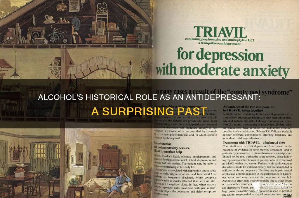 when was alcohol considered an antidepressants