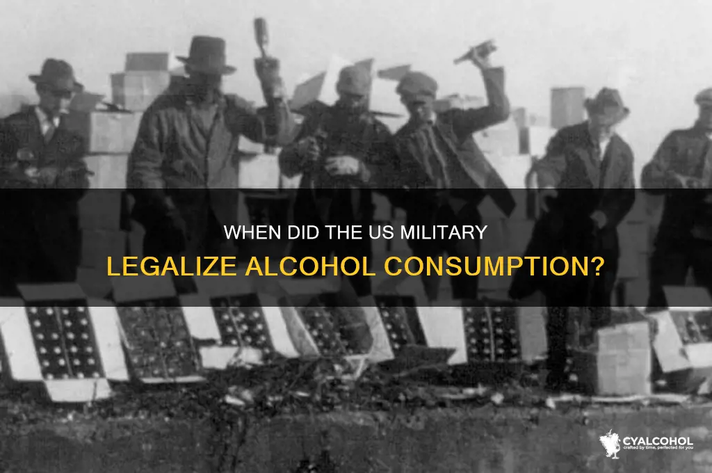 when was alcohol legal for the us military