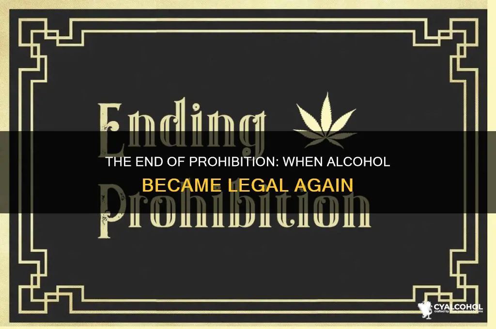 when was alcohol legalized