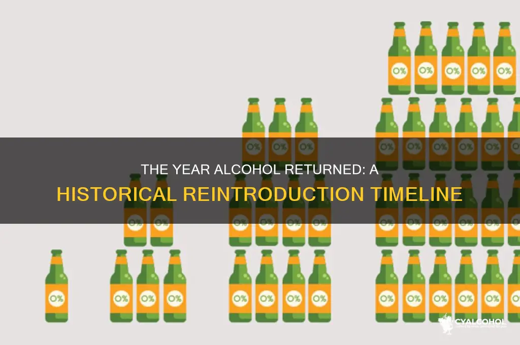 when was alcohol reintroduce what year