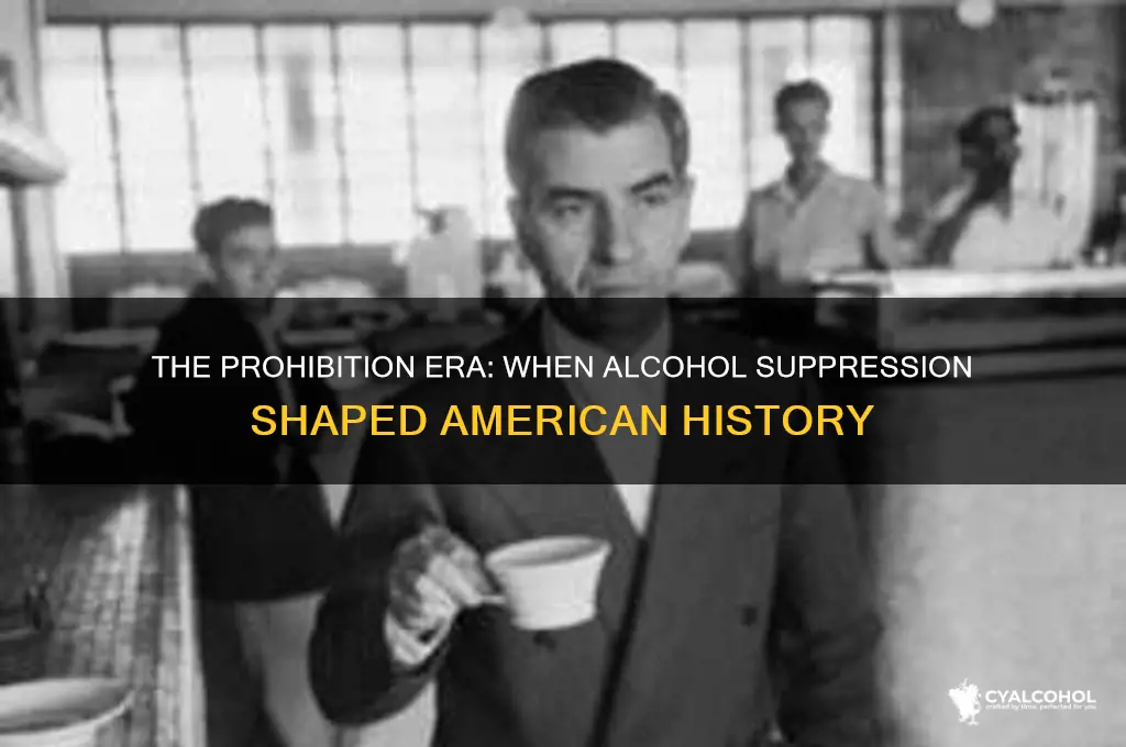 when was the suppression of alcohol