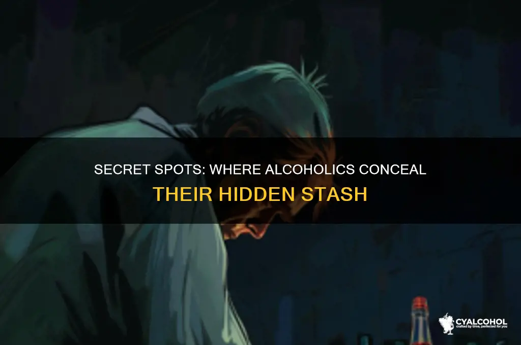 where do alcoholics hide their stash