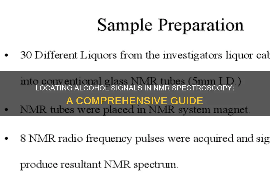 where is an alcohol on nmr