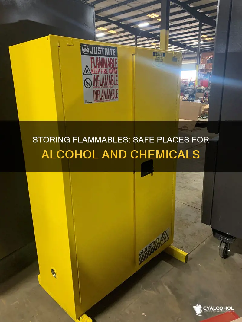 where should alcohol and other flammable chemicals be stored