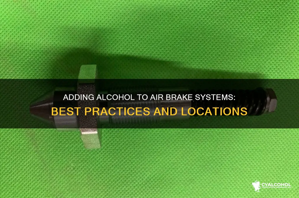 where to add alcohol to air brake system