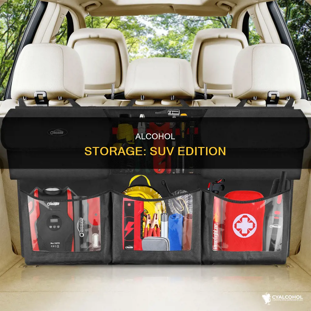 where to store and open alcohol bottle in a suv