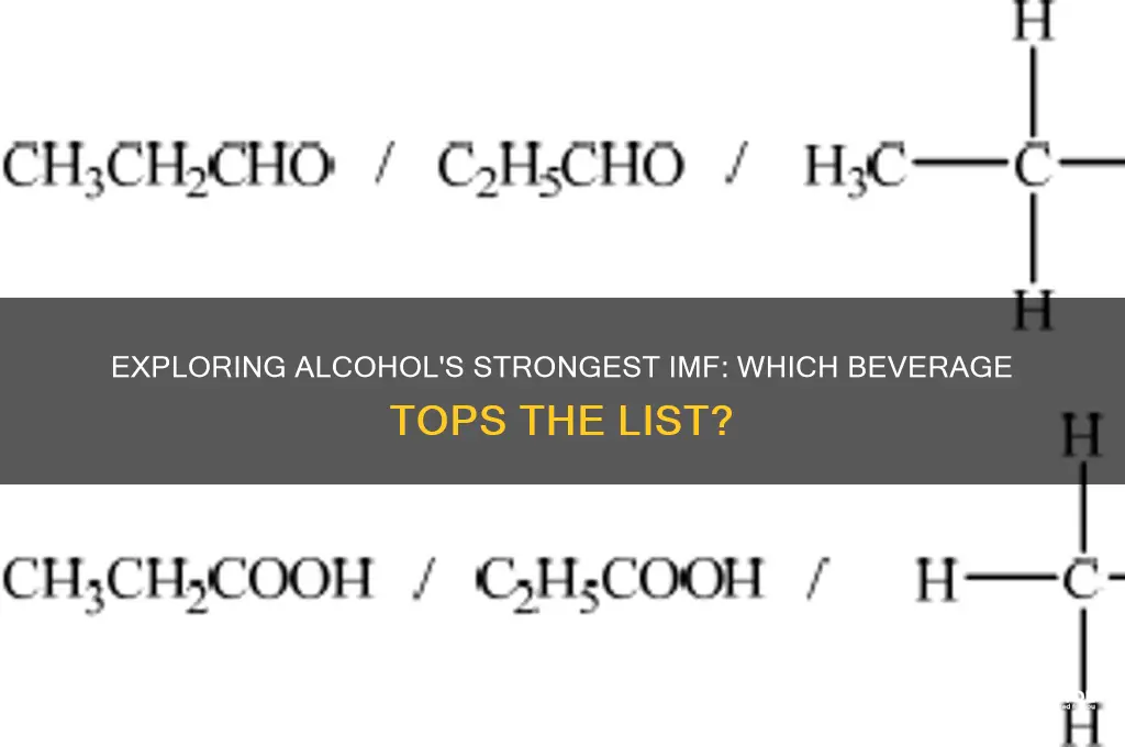 which alcohol has the greatest imf