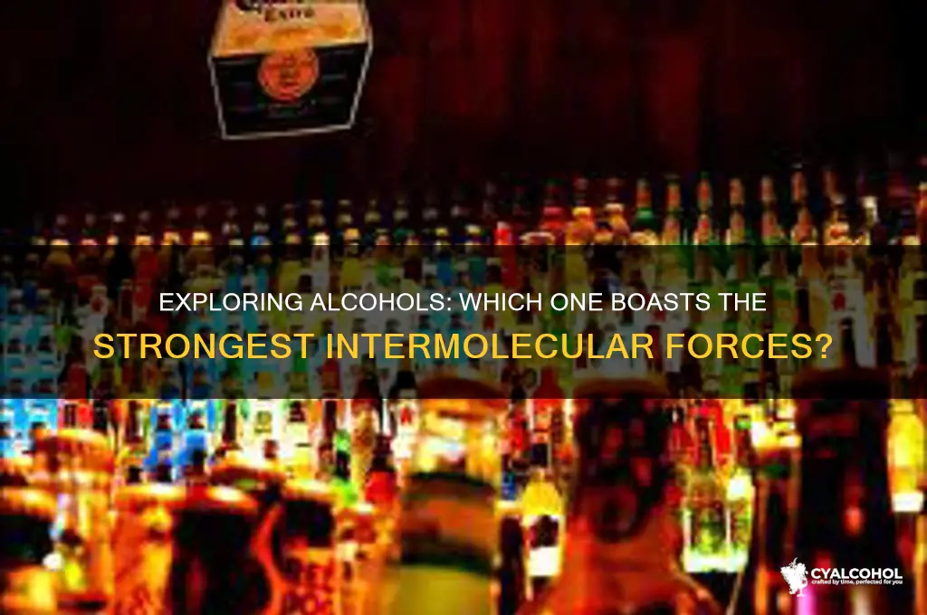 which alcohol has the strongest intermolecular