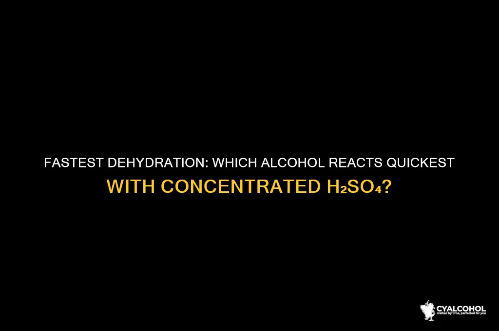 which alcohol is dehydrated fastest in concentrated h2s04