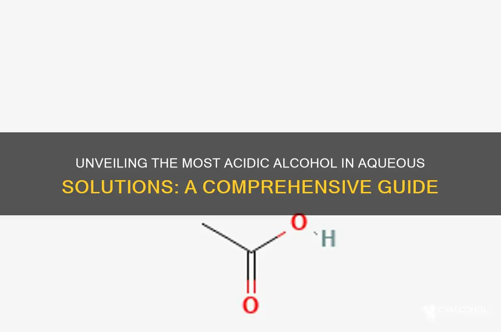which alcohol is most acidic in aqueous solution