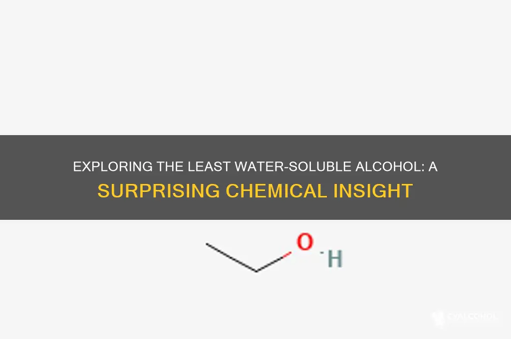 which alcohol is the least soluble in water