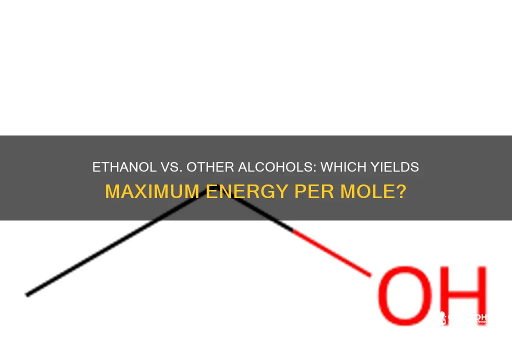 which alcohol produces the most energy per mole