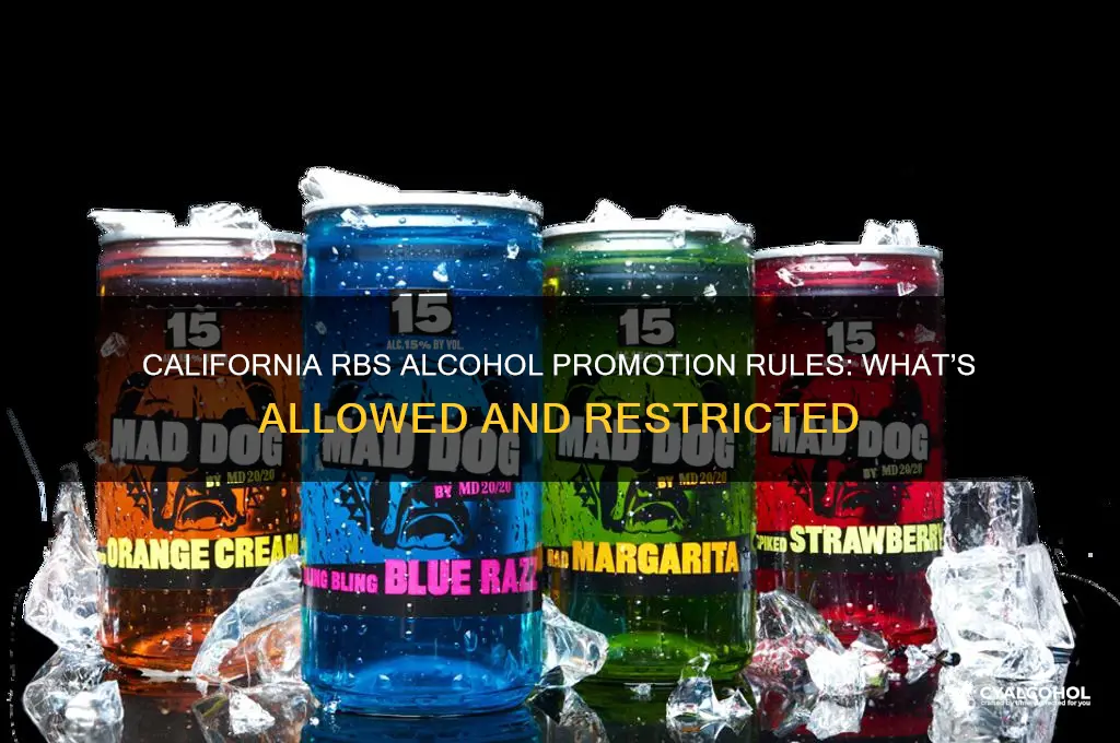 which alcohol promotion is permitted in california rbs