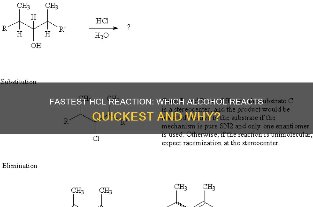 which alcohol reacts fastest with hcl