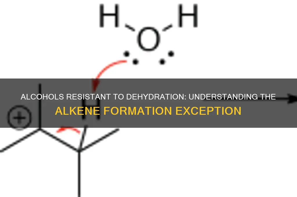 which alcohols cannot be dehydrated to form alkenes