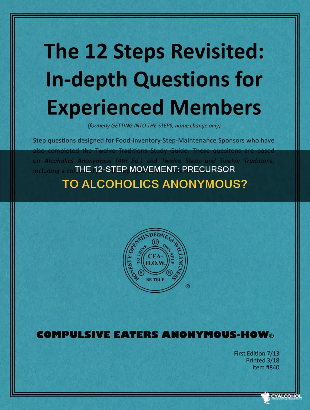 which came first the 12 step movement or alcoholics anonymour