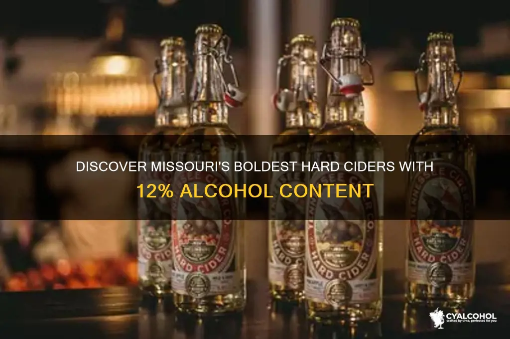 which hard ciders are 12 alcohol in missouri