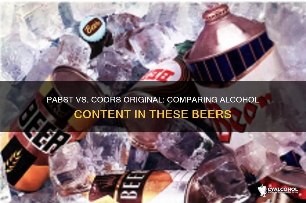 which has more alcohol pabst or coors original
