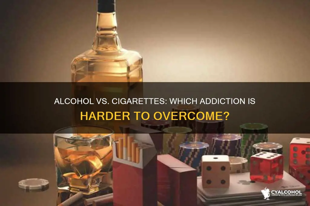 which is harder to quit alcohol or cigarettes