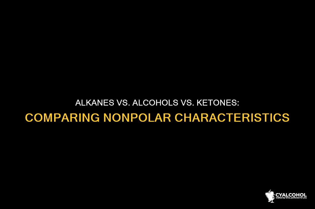 which is more nonpolar alkanes alcohol or ketone