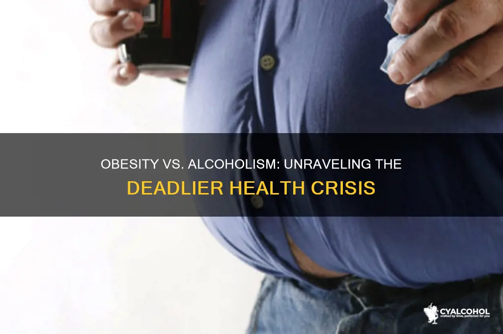 which is worse obesity or alcoholism