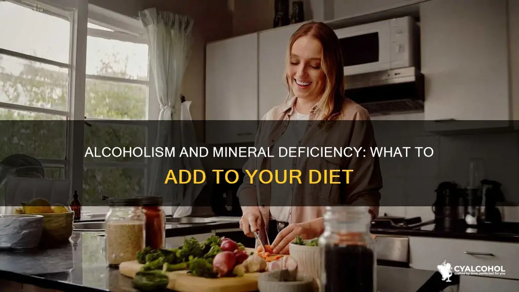 which mineral should be added in the diet of alcoholism