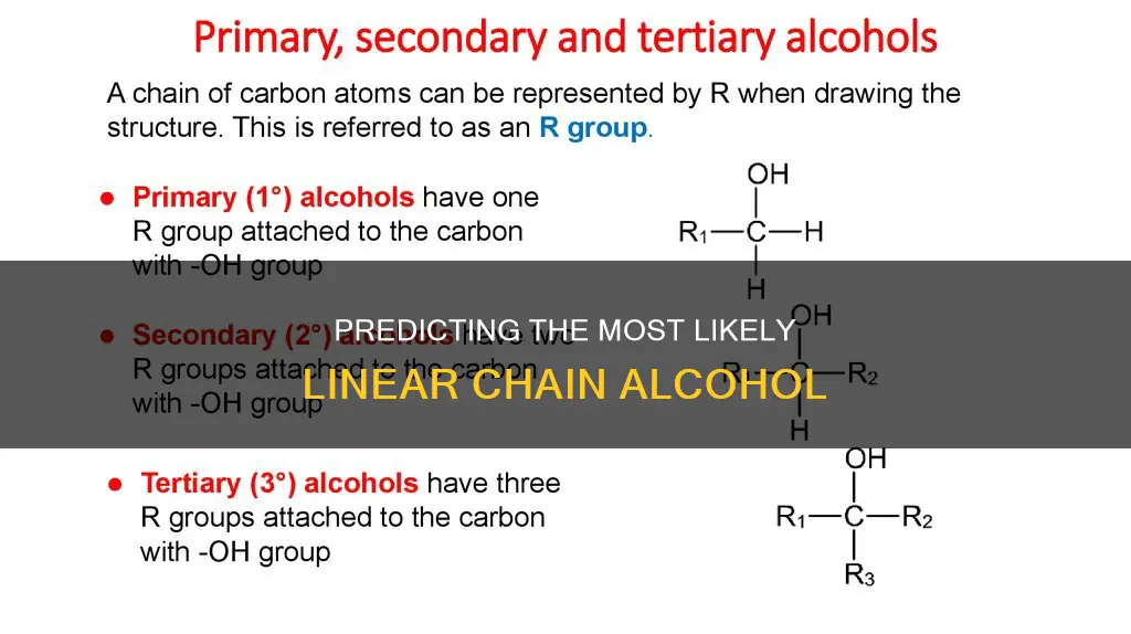 which of the following linear chain alcohols is likely