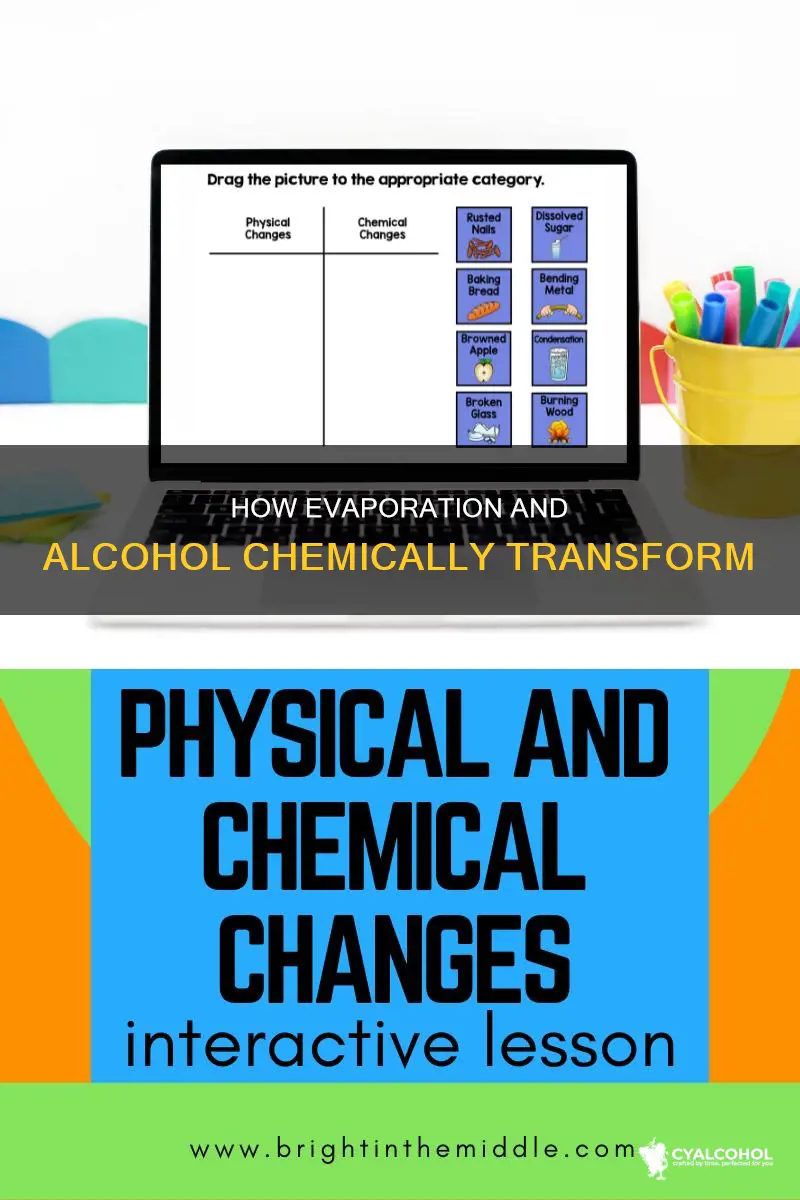 which process is a chemical change evaporation and alcohol