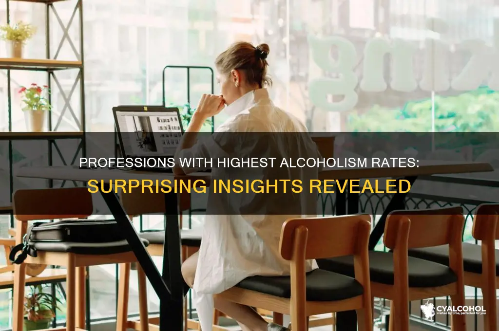 which profession has the highest rate of alcoholism