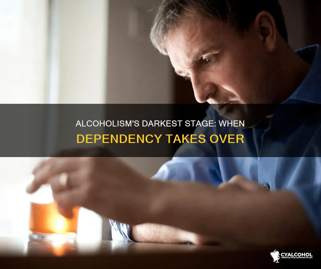 which stage of alcoholism is when a person becomes dependent