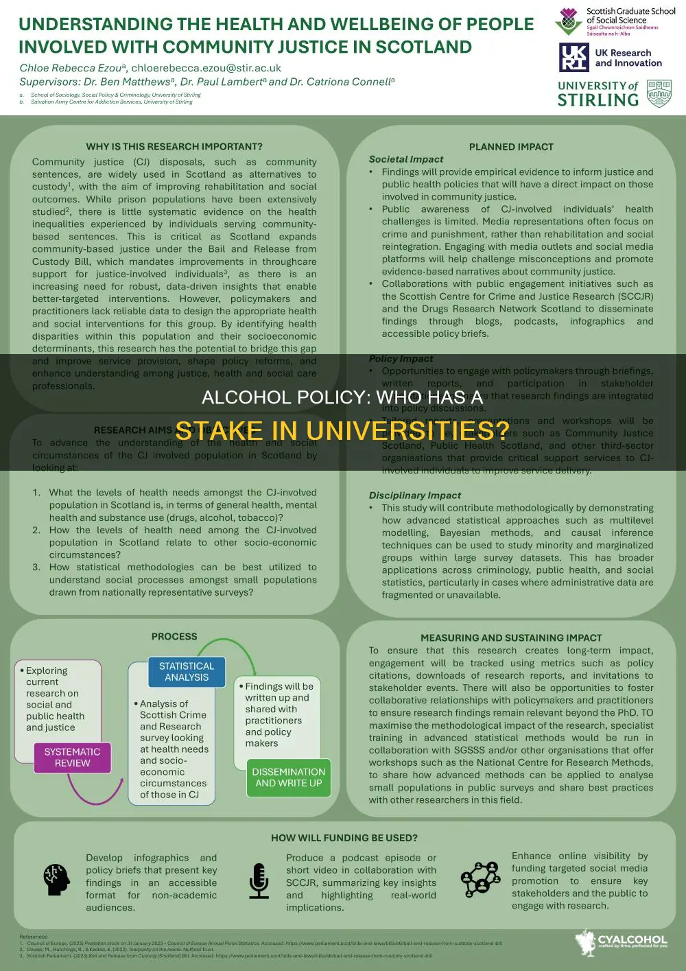 who are the stakeholders in a university alcohol policy