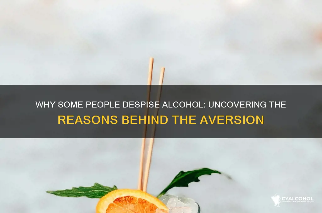 who do some people hate alcohol
