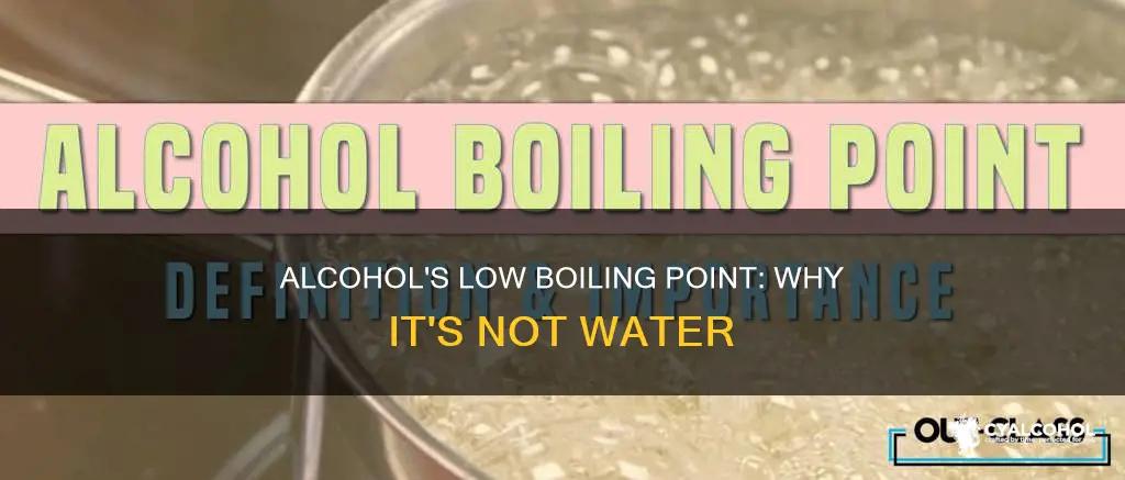 why alcohol boils at a lower temperature than water