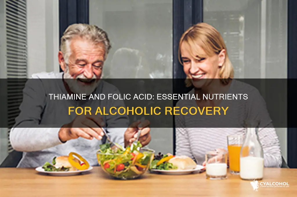 why are alcoholics given thiamine an folic acid