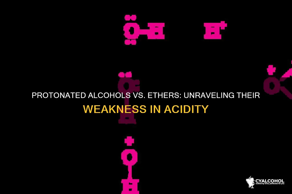 why are protonated alcohols weaker than protonated ethers