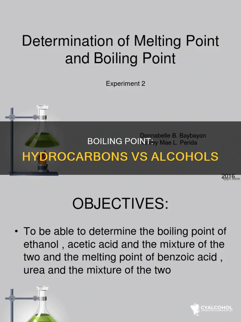 why do alcohols boil at higher temperatures than hydrocarbons