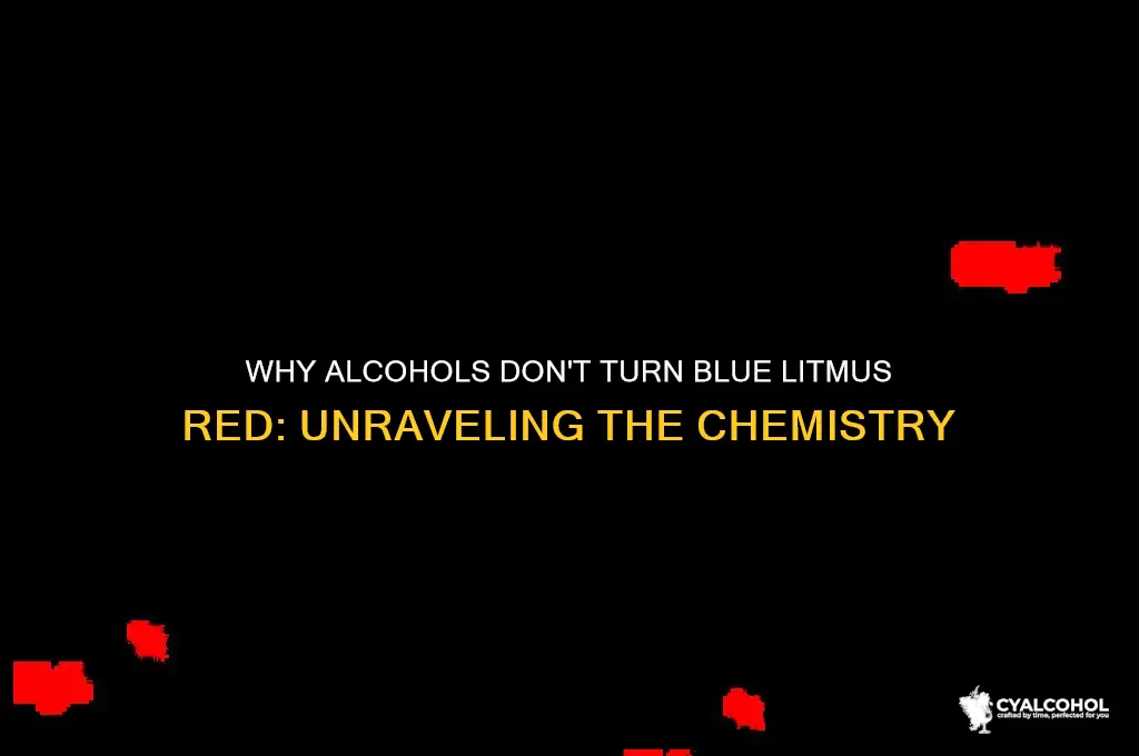 why do alcohols not turn blue litmus red