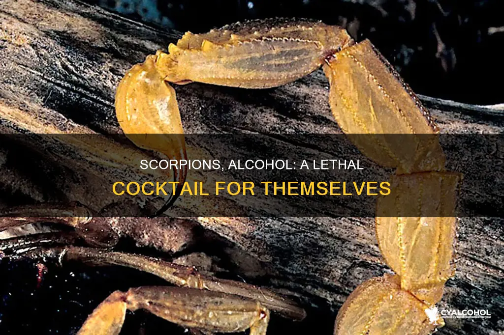 why do scorpions stab themselves when they touch alcohol