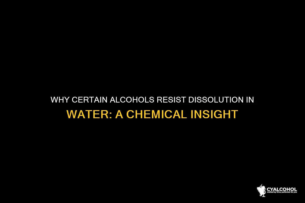 why do some alcohols not dissolve in water