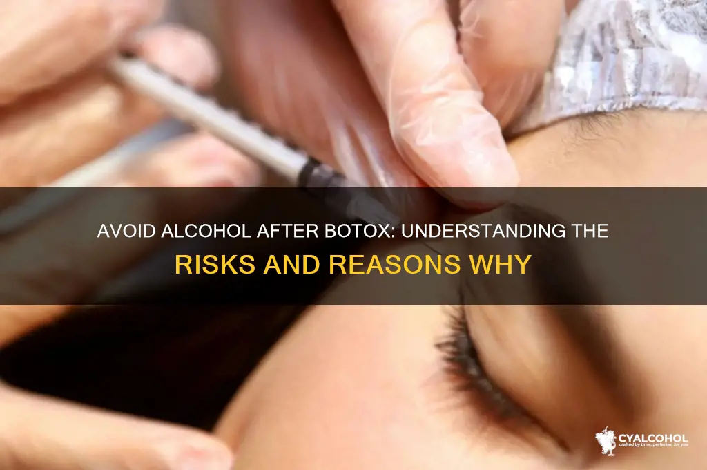 why do they say no alcohol after botox